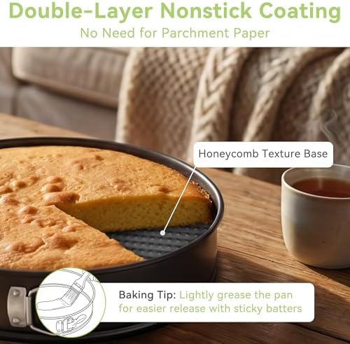 USLAI 6 Inch Springform Pan, Nonstick & Leakproof