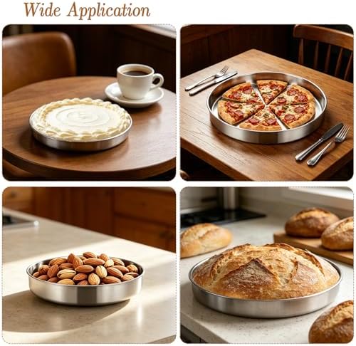 Set of 3 Stainless Steel Round Cake Pans - 11", 12.6", 14.2" Non Stick
