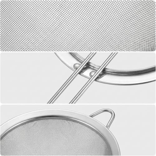 Fine Mesh Strainer Set 3-Piece,Stainless Steel Sifters