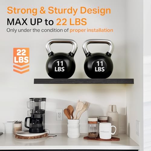 BAYKA 15.7in Floating Shelves, Set of 3
