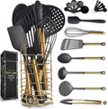 Black and Gold Kitchen Utensil Set, 18-Piece