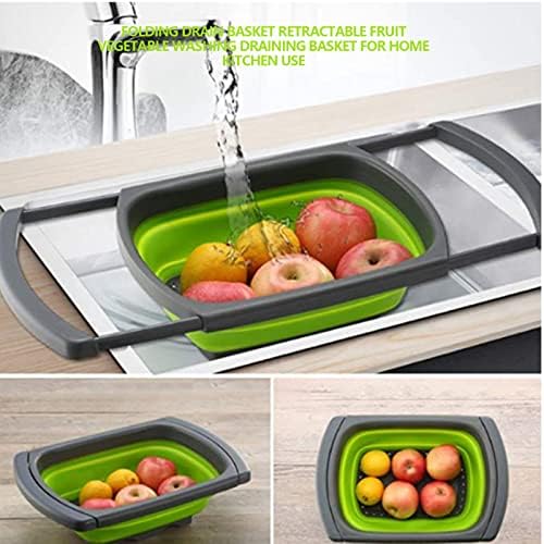 FLEXMAN Collapsible Colander Set, Folding Silicone Drain Basket