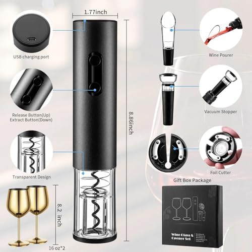 Rechargeable Electric Wine Bottle Opener Set, Automatic Wine Opener