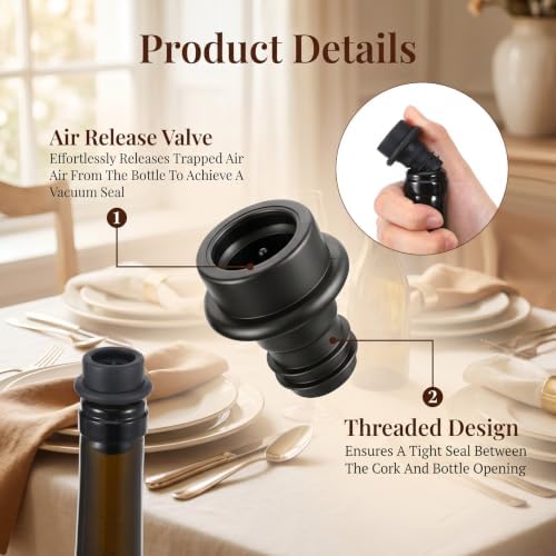 15pcs Vacuvin Wine Stoppers,Silicone Wine Bottle Vacuum Stopper