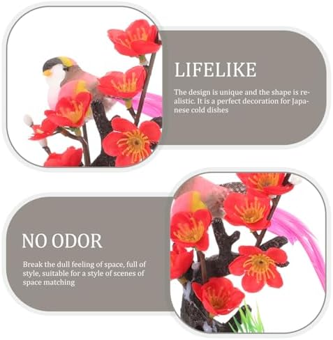 Hemoton Artificial Flower Sushi Plate Decorations 2pcs Fake Flowers