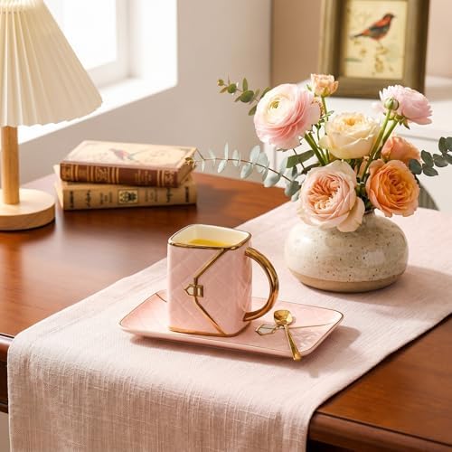 Zubebe 1 Set Coffee Mug Elegant Handbag Shaped Cup, Pink