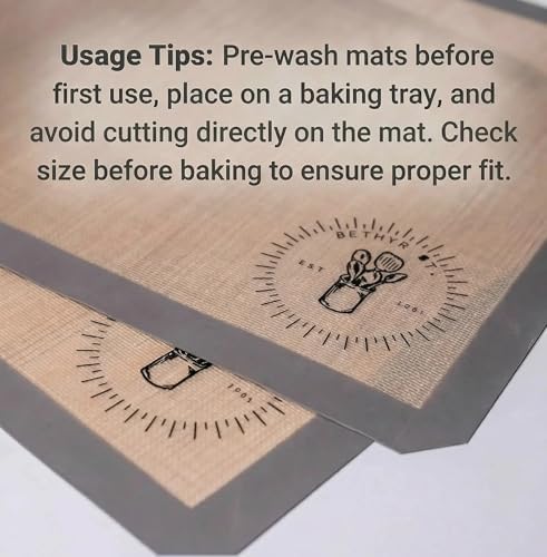 Silicone Baking Mats - Full Size Baking Sheet Liners, Pack of 2, Gray