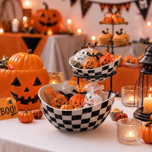 Miamolo Tiered Serving Bowls, Chip and Dip Serving Set, Halloween Hosting