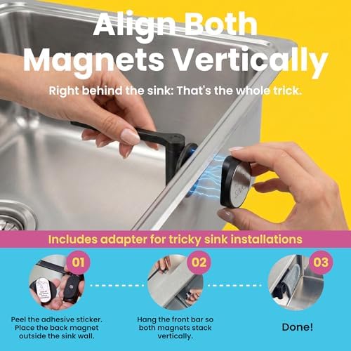 Magnetic Dish Cloth Holder, Composite Kitchen Sink Caddy