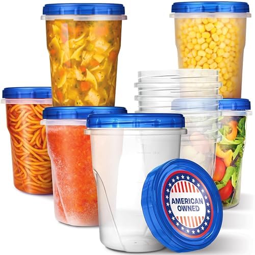 Stock Your Home 32oz Containers with Twist Top Lids, 6 Pack