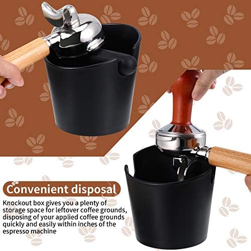 Set of 2 Pieces Espresso Knock Box and Coffee Tamper Mat Reliable