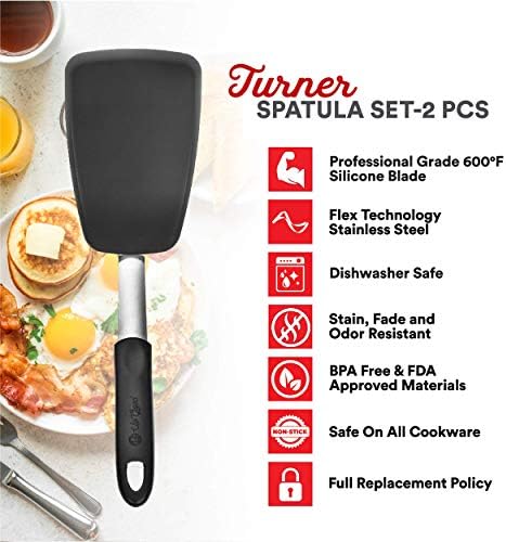 UpGood Silicone Turner Set, 2 Pcs, Heat Resistant 600ºF