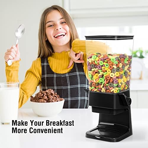 Cereal Dispenser Countertop Dual Dry Food Dispenser (Black,1PC)