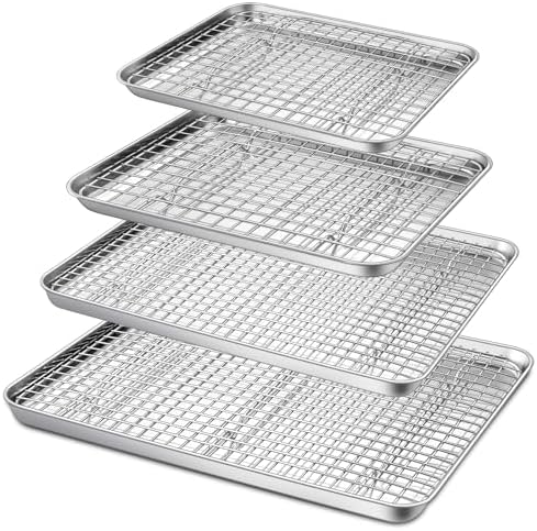P&P CHEF 16 + 12.5 + 10.4 + 9 Inch Baking Sheet & Rack, Pan and Grid