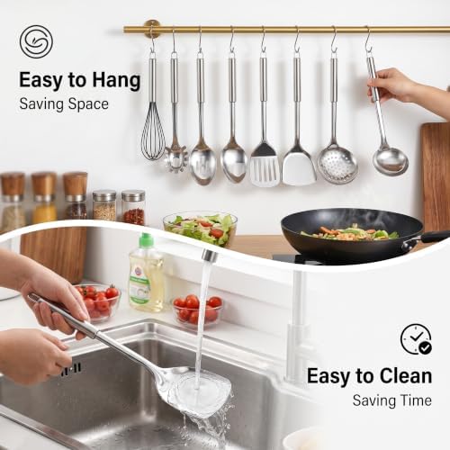 LIANYU Stainless Steel Kitchen Utensil Set, 31 PCS