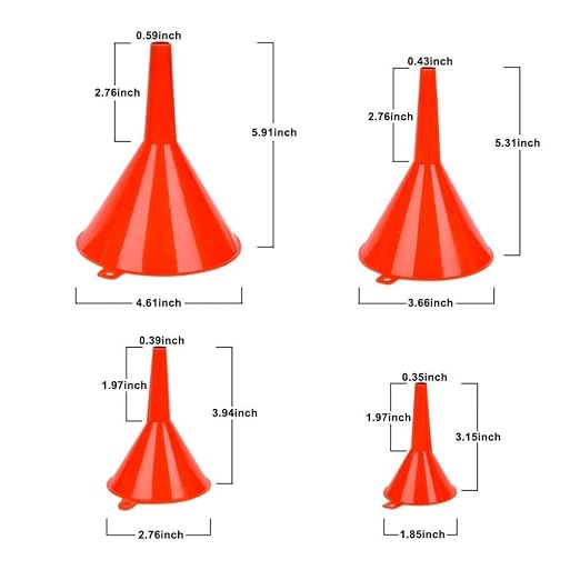 DEDC Oil Funnels, Plastic Gas Funnels Set - Image 2