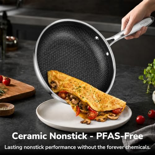 imarku 8, 10, 12 inch Hybrid Nonstick Frying Pan Set
