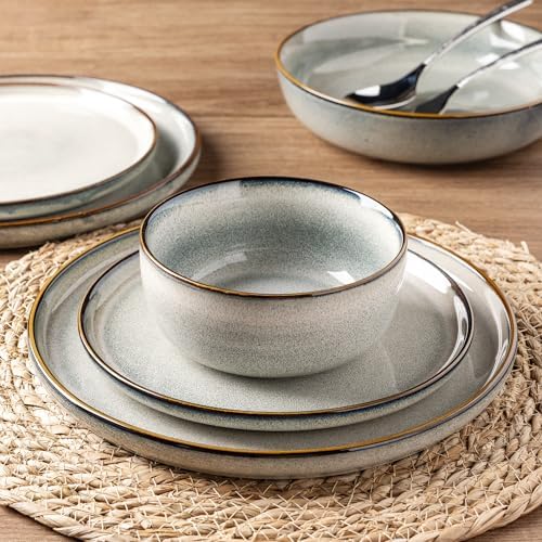 GBHOME Dinnerware Sets for 8, 32 Pieces Ceramic Plates and Bowls Set