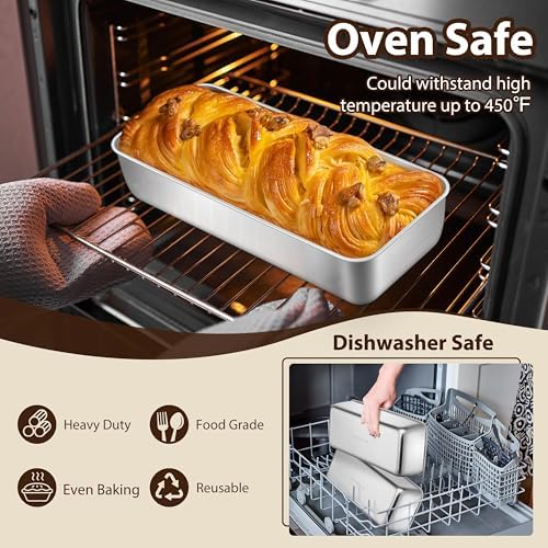 P&P CHEF Bread Loaf Pan, Stainless Steel Large Loaf Pans for Baking