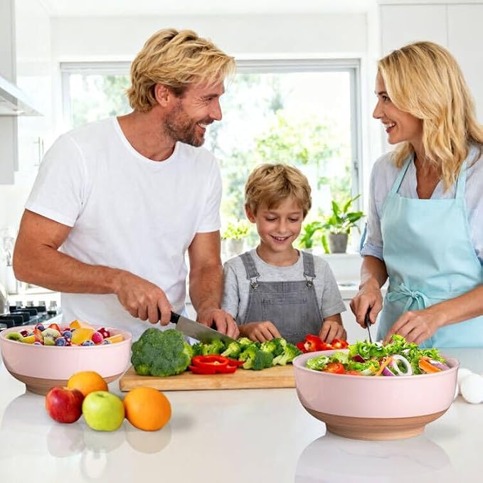 AmorArc 9.8’’ Ceramic Serving Bowls, 90 OZ Extra Large Salad Bowls Set of 2 - Image 5