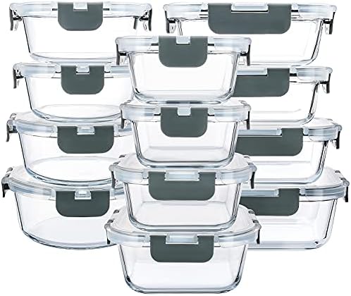 M MCIRCO 24 Piece Glass Food Storage Containers with Lids