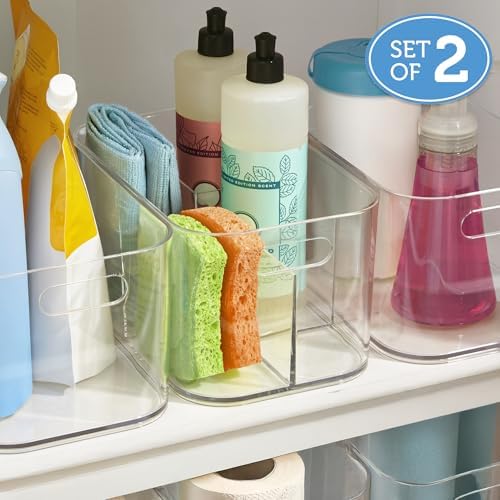 STORi Bliss 5-Compartment Cosmetics Organizer, Set of 2, Clear