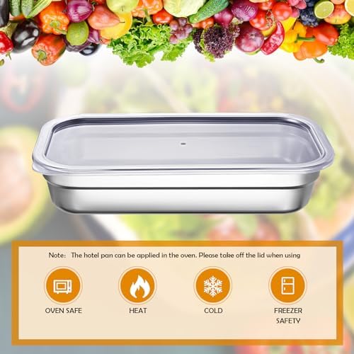 8 Pcs Stainless Steel Food Containers with Lids, 2.5 Inch Deep