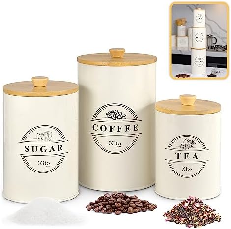 Airtight Tea, Coffee and Sugar Container Set - Stackable Kitchen