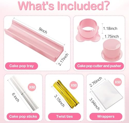 Round Cake Pop Mold Set with 50PCS Sticks Bags Ties,1.75 Inch Cake Pop