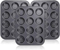 Kingrol 12-Cup Muffin & Cupcake Pans, Set of 3 Baking Pans, Non-stick