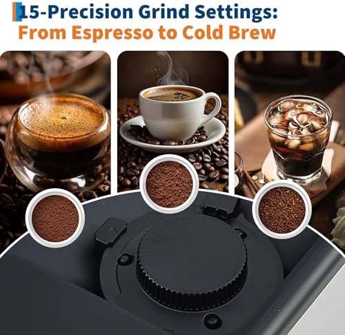 Takywep 3rd-Gen Espresso Machine with Grinder, Silver