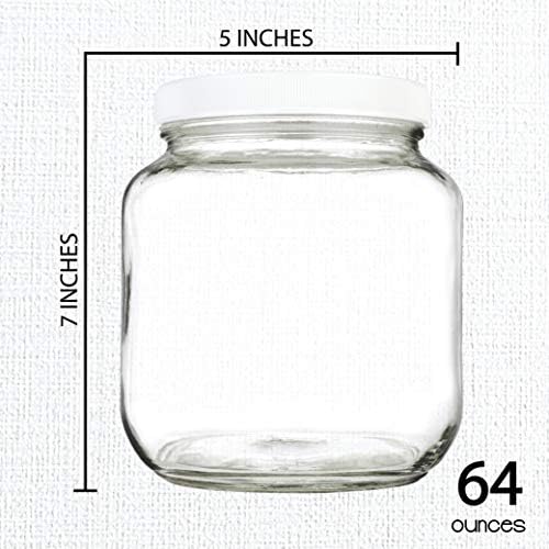 kitchentoolz Half Gallon Mason Jar - Wide Mouth 1/2 Gallon Glass Jar