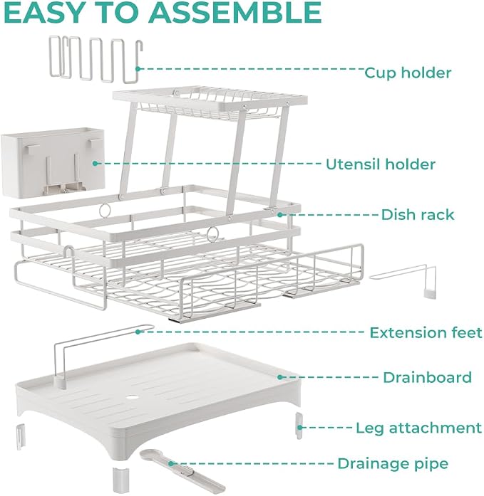 2 Tier Large Dish Drying Rack - Image 7