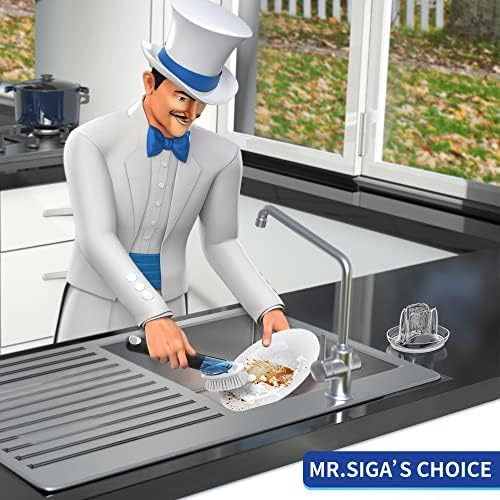 MR.SIGA Soap Dispensing Dish Brush Refills, 4 Pack