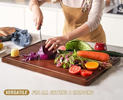 AZRHOM Walnut Wood Cutting Board, 20x15 in