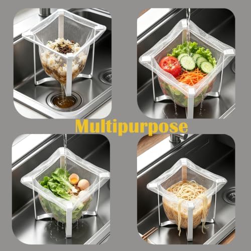 Kitchen Sink Strainer Basket Holder with 50PCS Strainer Net Bags