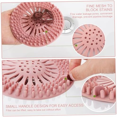 Drain Hair Catcher, 4PCS 5 Inch Round Soft Silicone Anti Clogging