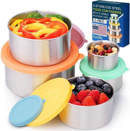EcoEarth Stainless Steel Food Storage Containers, Metal Lunch Box, Set
