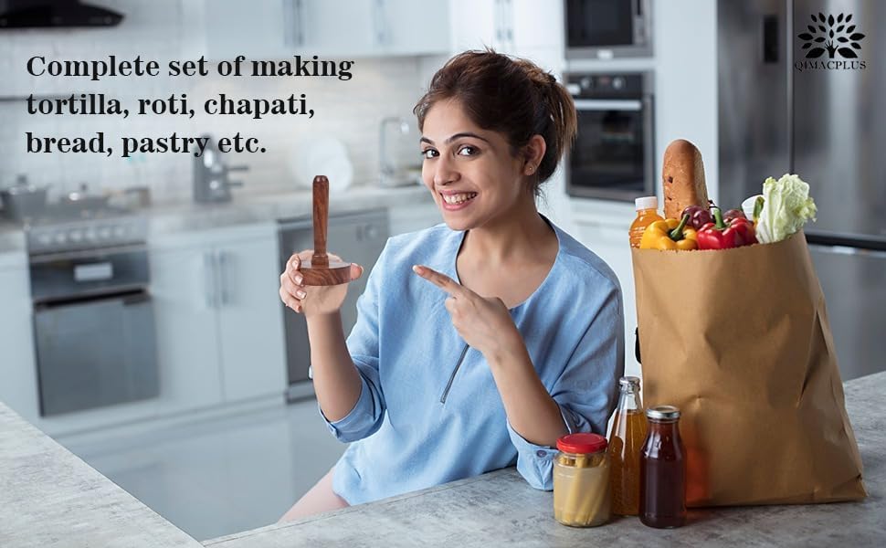 Durable Wooden Potato Masher with Ergonomic Handle | Vegetable Roti