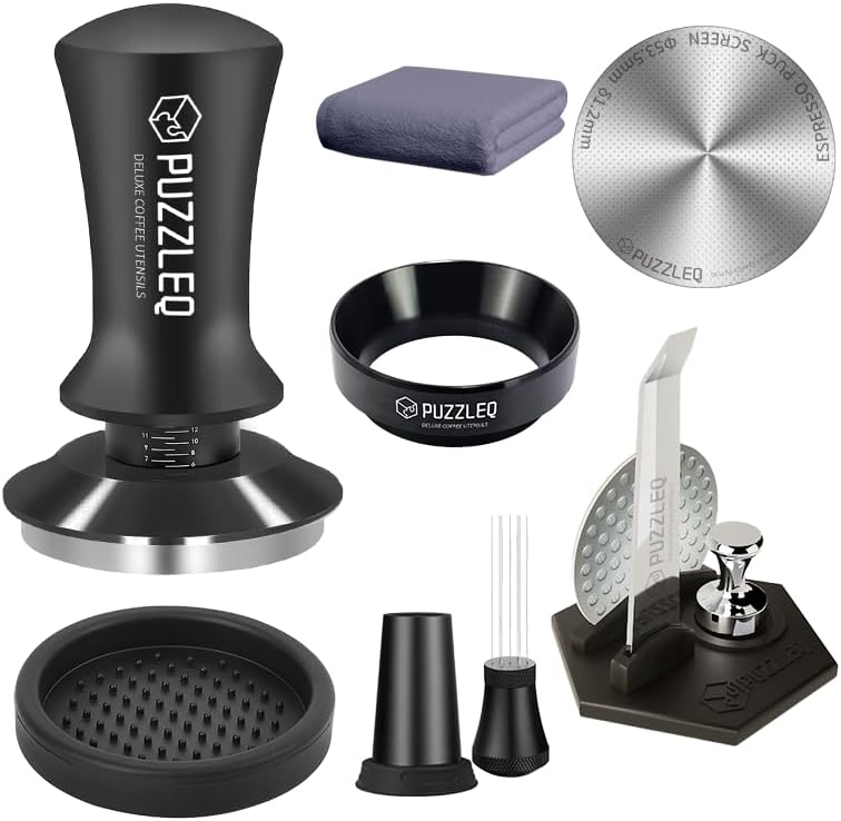 54mm Espresso Accessories Kit, Spring Loaded Calibrated Tamper,mat,WDT