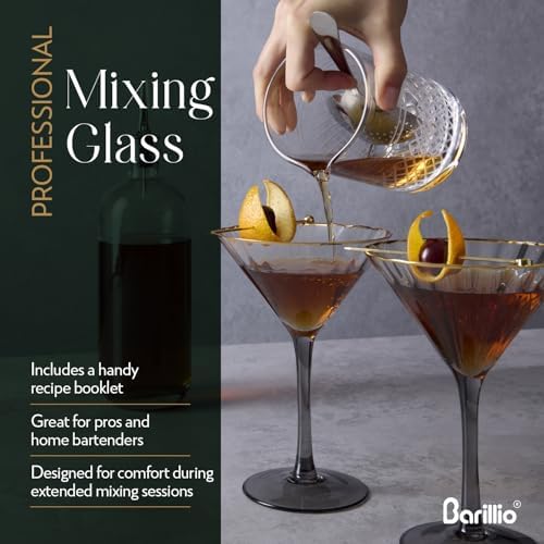 Barillio Crystal Cocktail Mixing Glass - 20 Oz (600 ml) Seamless