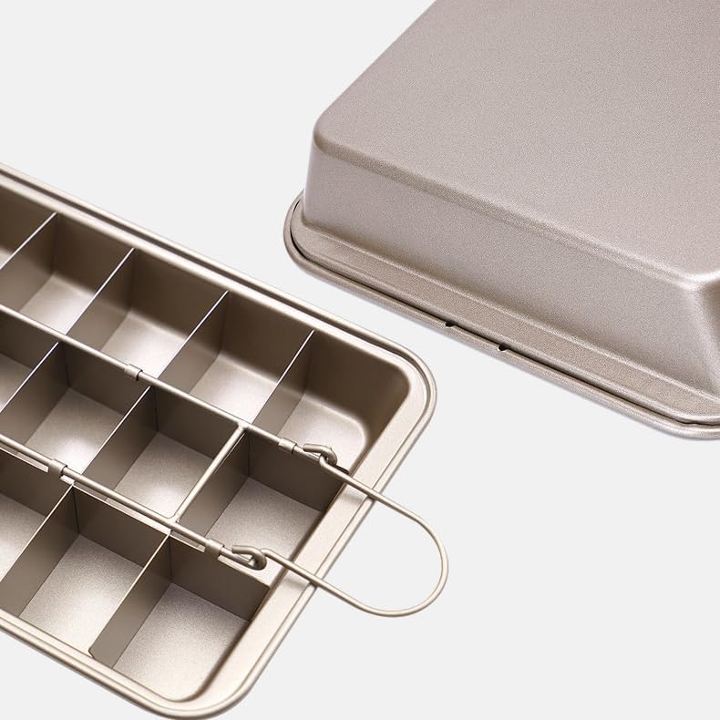 Brownie Pan With Dividers - Non-Stick All Edges Baking Tray, 18