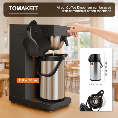 TOMAKEIT Airpot Coffee Dispenser Thermal with Pump,3L/102 Oz Insulated