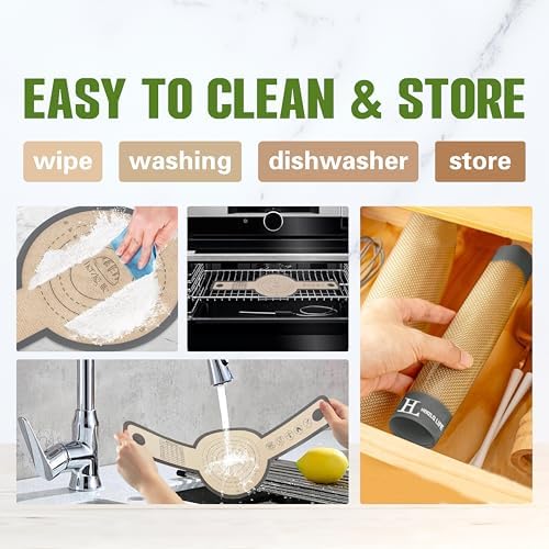 Silicone Baking Mat 4-Pack: 2 Sourdough Bread Slings for Dutch Oven +