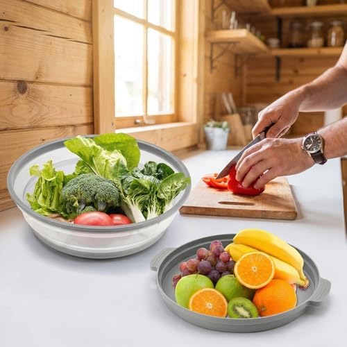 2 Pack Microwave Cover for Food with Anti-scald Base Plate,Large