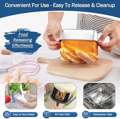 TeamFar Mini Loaf Pan, 3 PCS Stainless Steel Loaf Pans for Baking