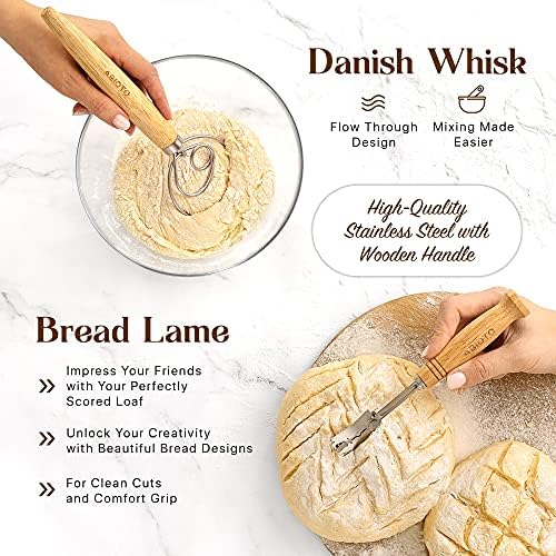ABIOTO Sourdough Bread Proofing Baskets and Baking Supplies - 14-Piece