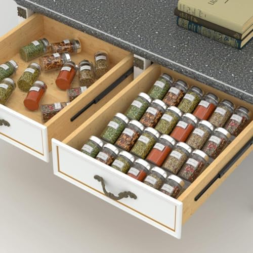 Garneck Acrylic Tiered Drawer Expandable Spice Rack Organizer Storage
