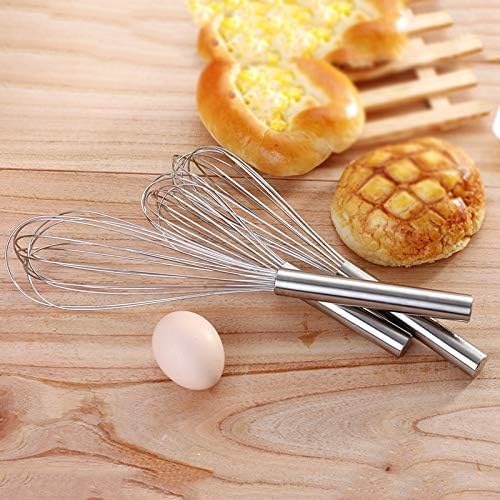 Stainless Steel Whisks with 3 Packs 8"+10"+12" Kitchen Whisk Set
