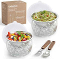 Chilled Dip Bowls with Lids, 2-Pack Dip Bowl with Ice Holder